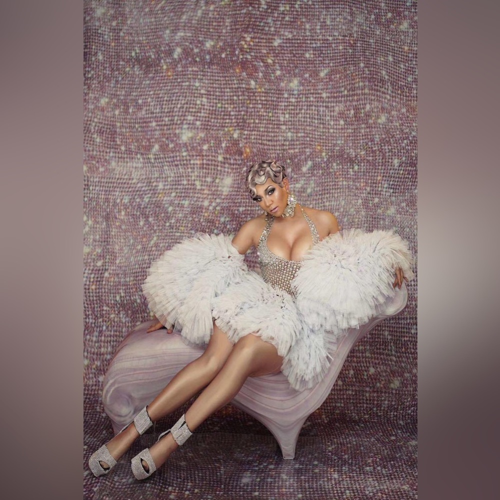 Crystal Embellished Retro Flapper Ballet Dress/Tutu with Matching Sleeves